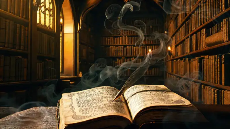 Una biblioteca antigua irradia saber sagrado